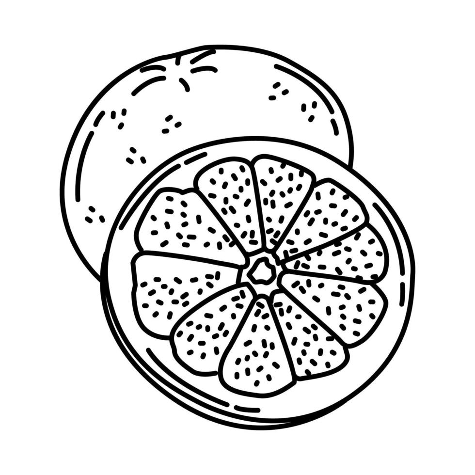 Grapefruit Icon. Doodle Hand Drawn or Outline Icon Style. vector