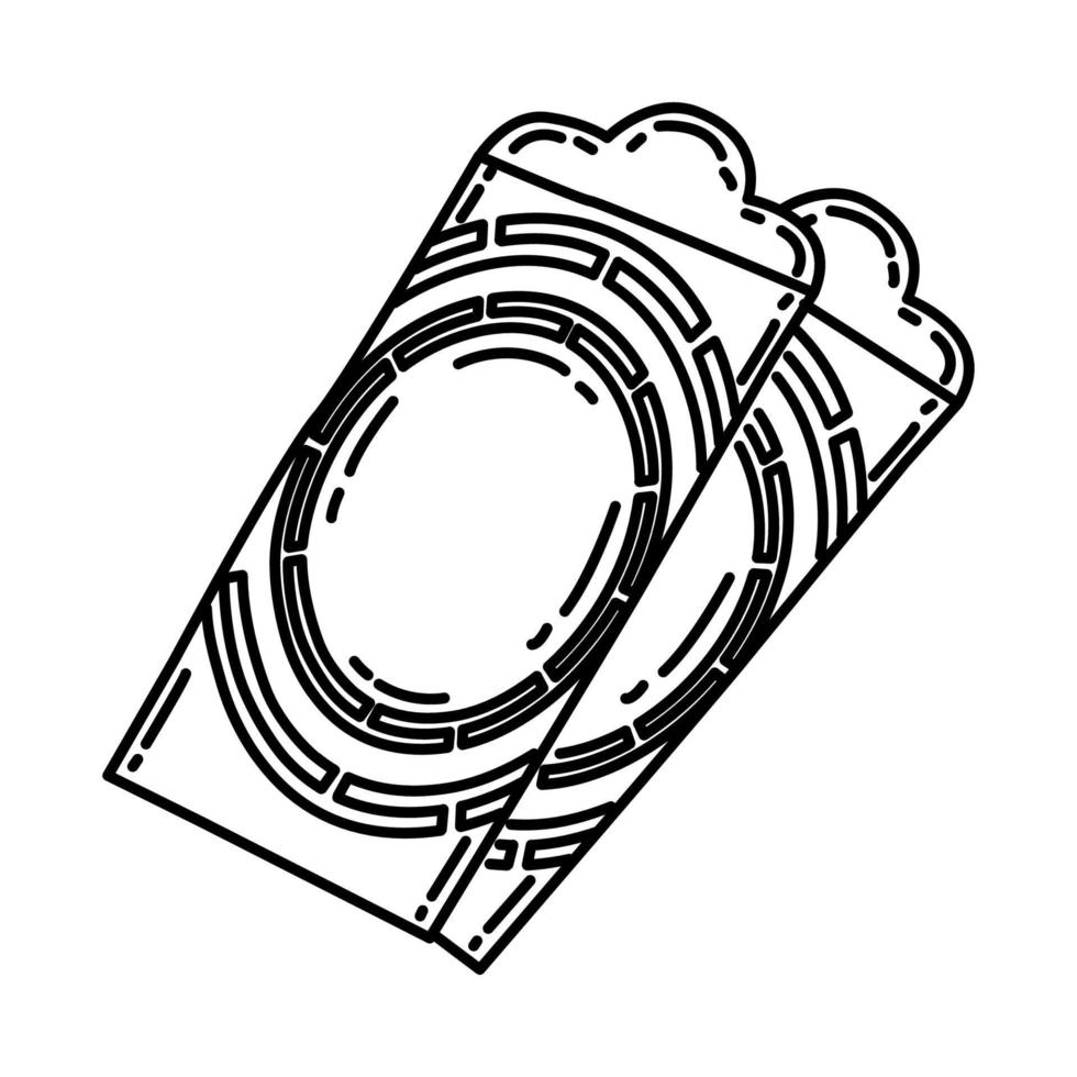 Red Pocket Icon. Doodle Hand Drawn or Outline Icon Style. vector