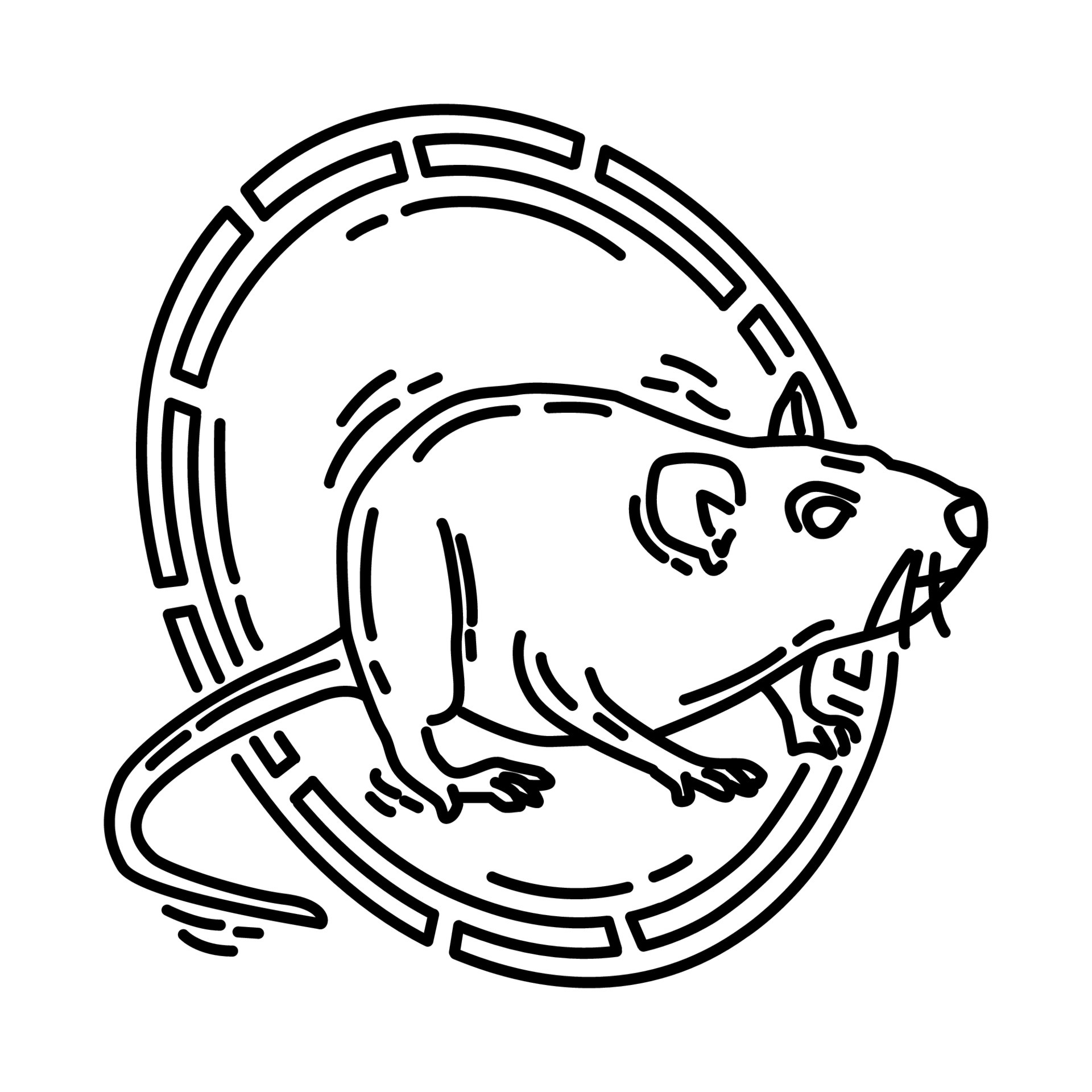 Rat Feng Shui Symbols Icon. Doodle Hand Drawn or Outline Icon Style. 6127084 Vector Art at Vecteezy