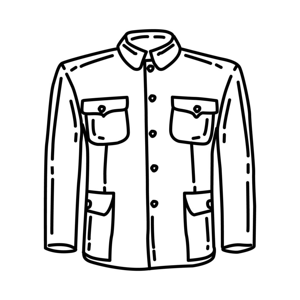 icono de traje masculino zhongshan. garabato dibujado a mano o estilo de icono de contorno. vector