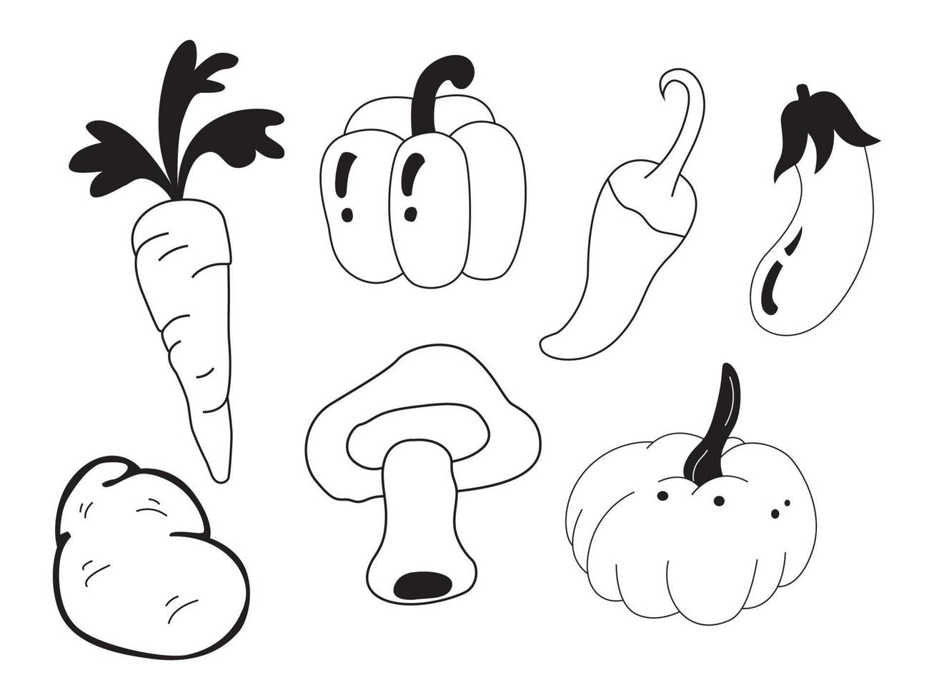 ILLUSTRATION OUTLINE OF VEGETABLE vector