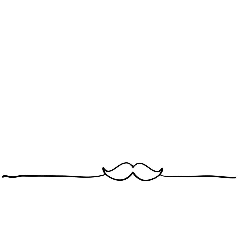 garabato de ilustración de bigote con vector de concepto de línea delgada
