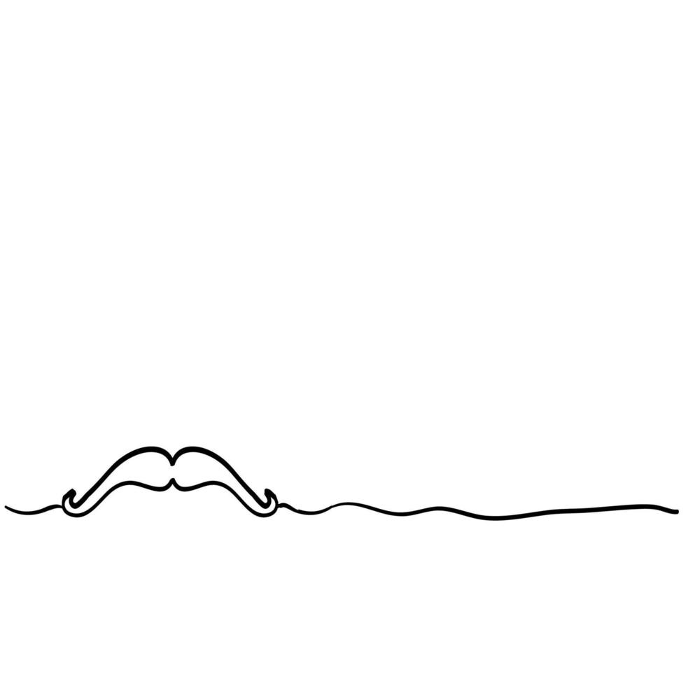 mustache illustration doodle with thin line concept vector