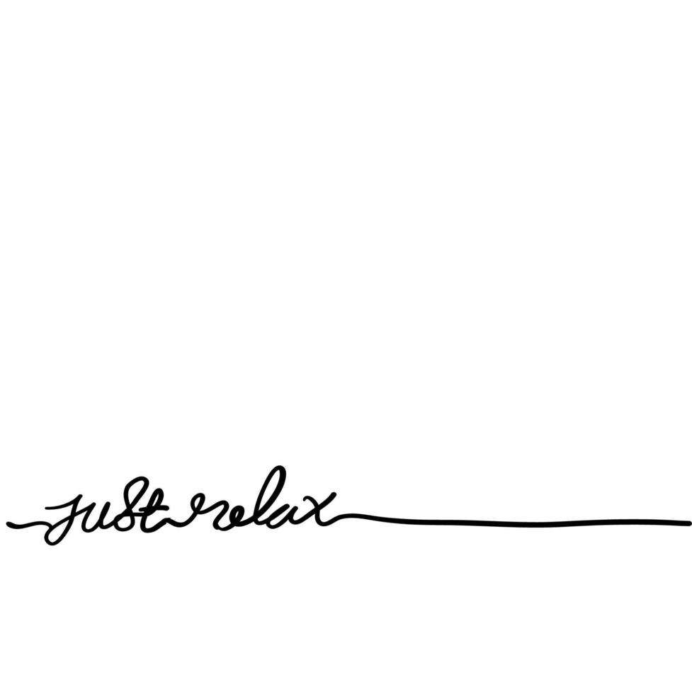 JUST RELAX brush calligraphy banner with doodle style vector