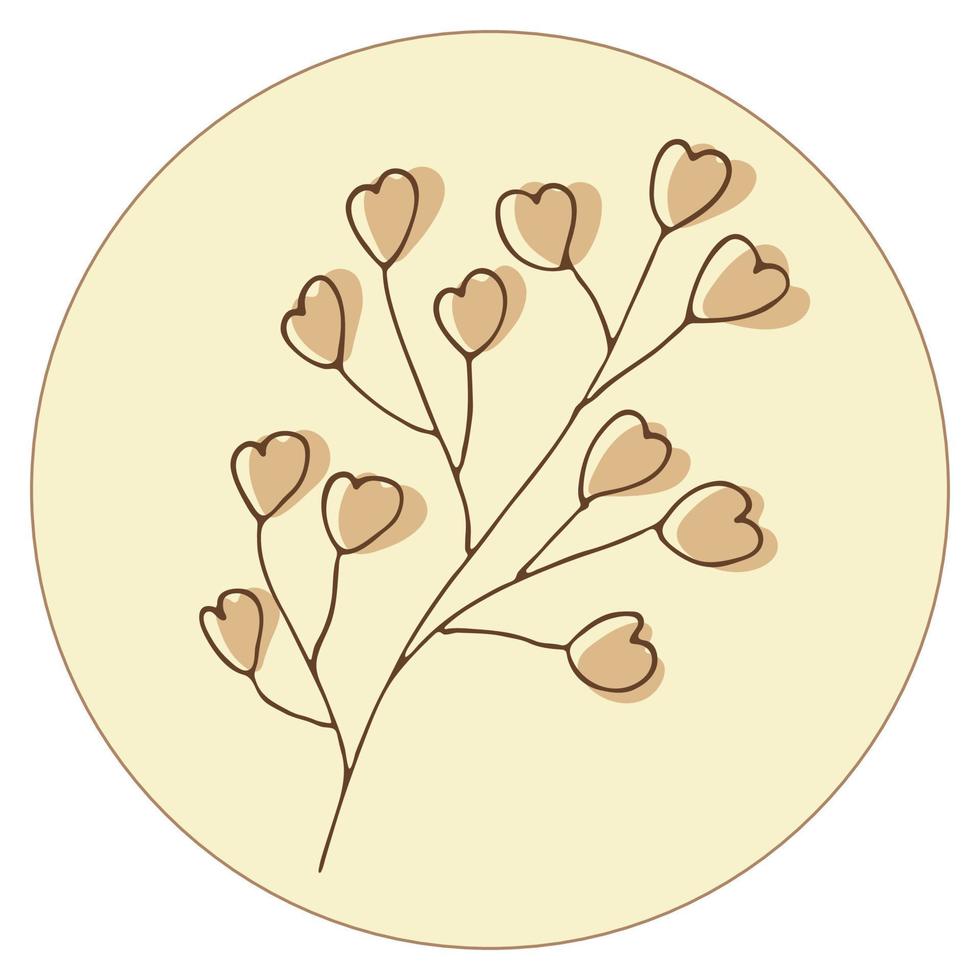 Vector icon and emblem for social media story highlight covers. Design templates for bloggers, photographers and designers. Abstract minimal circle backgrounds with nature leaves.
