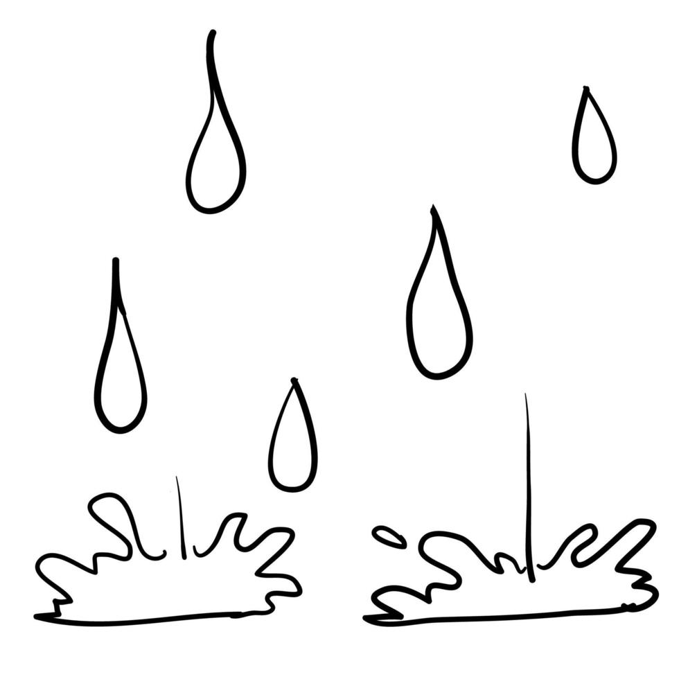 water drop doodle icon illustration vector