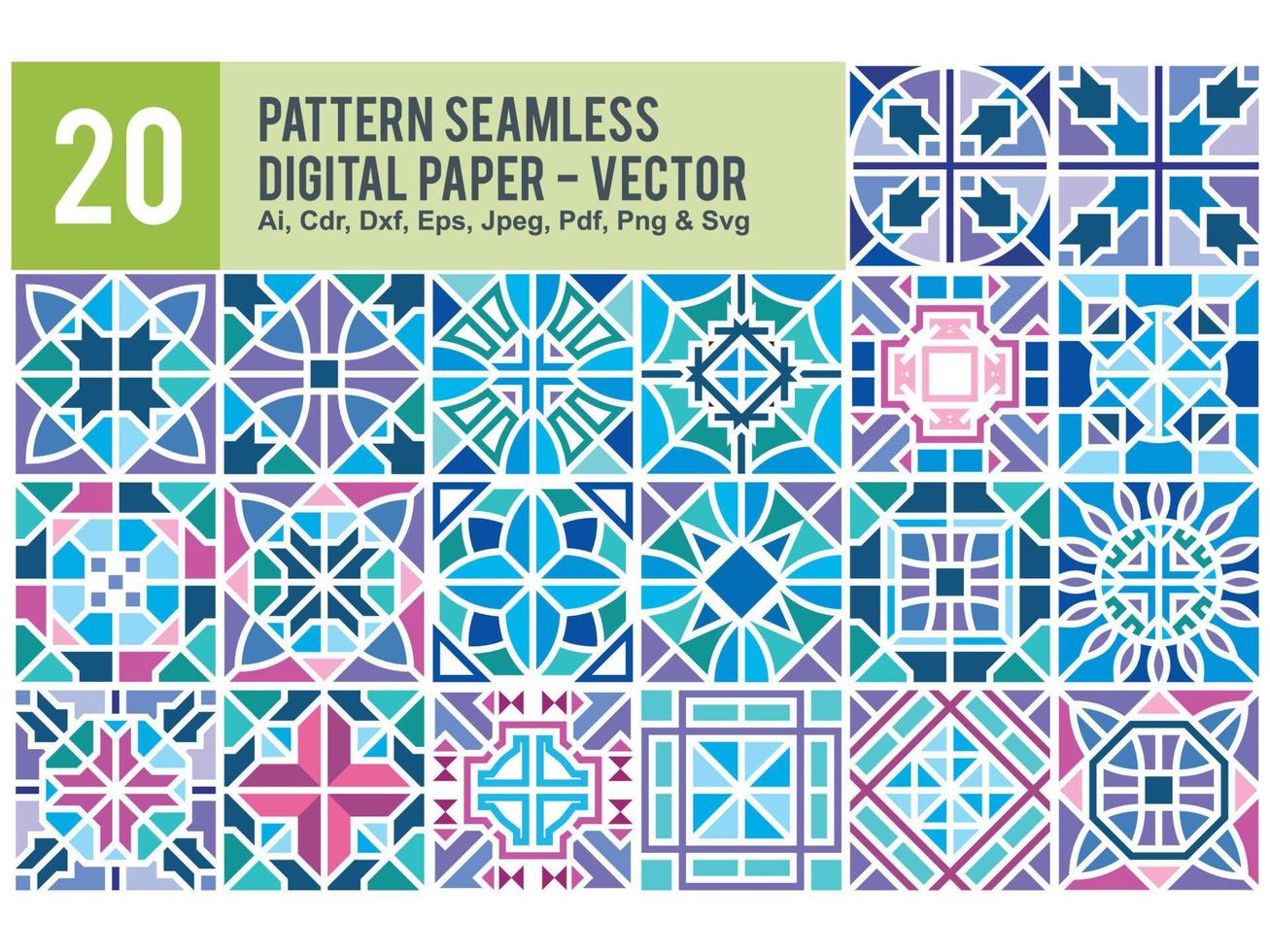 Colorful Pattern Seamless Set Pro vector