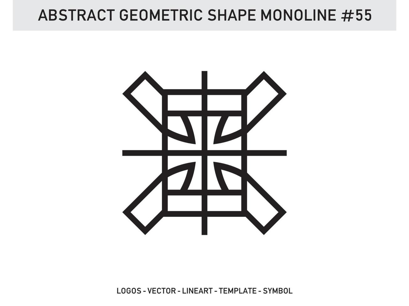 Abstract Geometric Monoline Shape Free Vector
