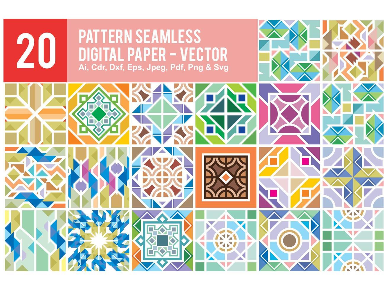 Colorful Pattern Seamless Set Pro vector