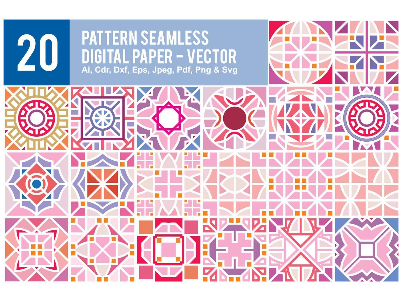 Colorful Pattern Seamless Set Pro vector
