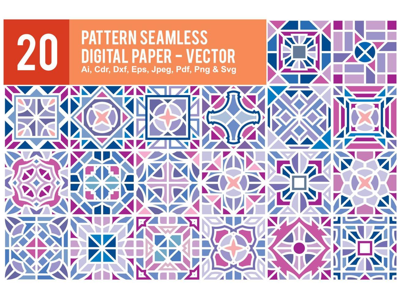 Colorful Pattern Seamless Set Pro vector