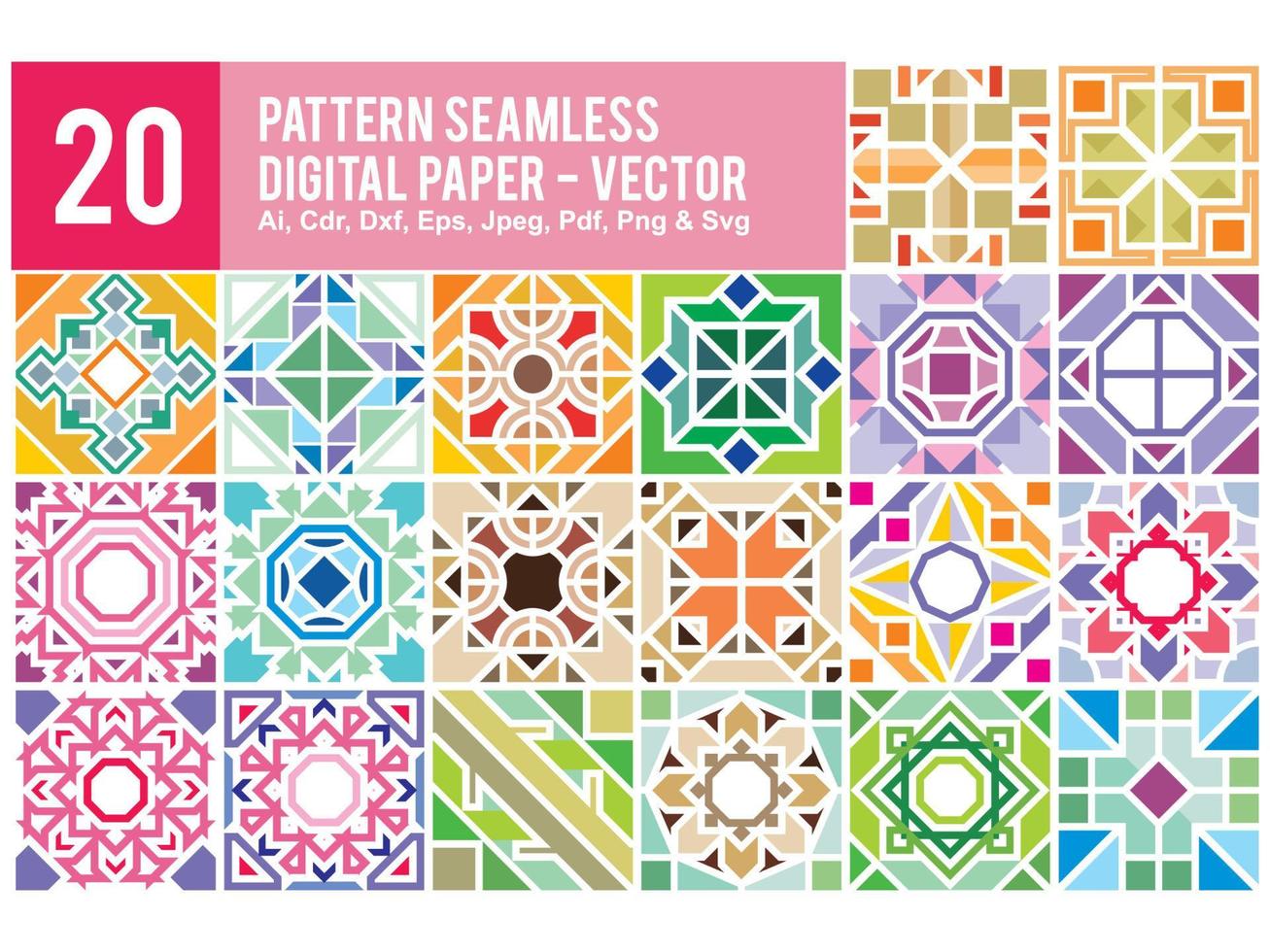 Colorful Pattern Seamless Set Pro vector