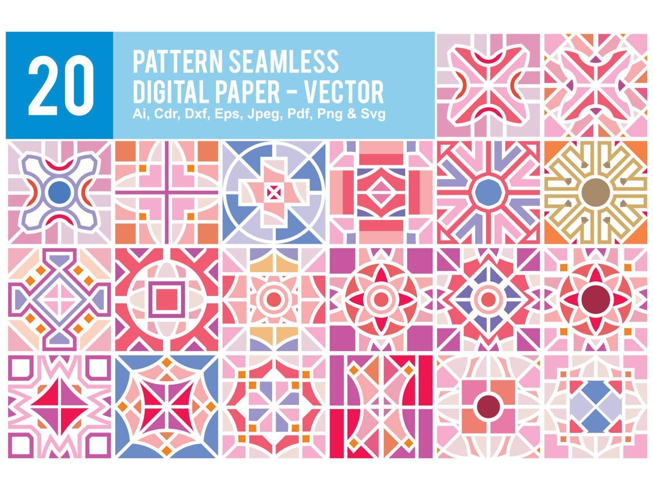 Colorful Pattern Seamless Set Pro vector