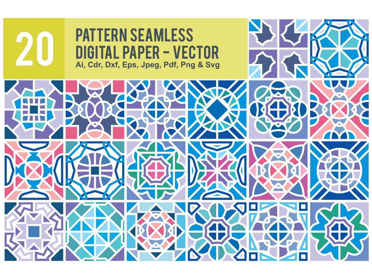 Colorful Pattern Seamless Set Pro vector