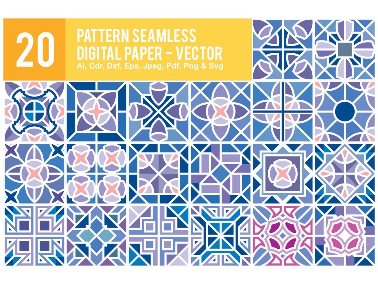 Colorful Pattern Seamless Set Pro vector