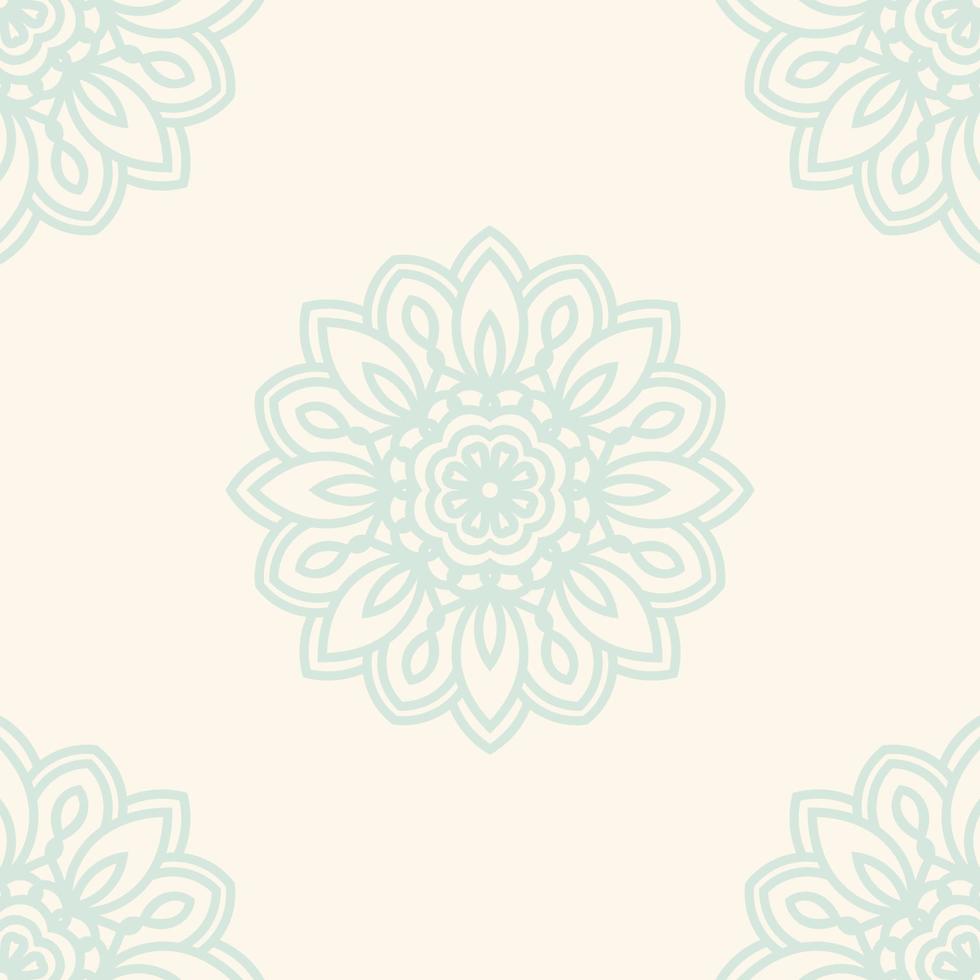 Fantasy seamless pattern with ornamental mandala. Abstract round doodle flower background. Floral geometric circle. vector