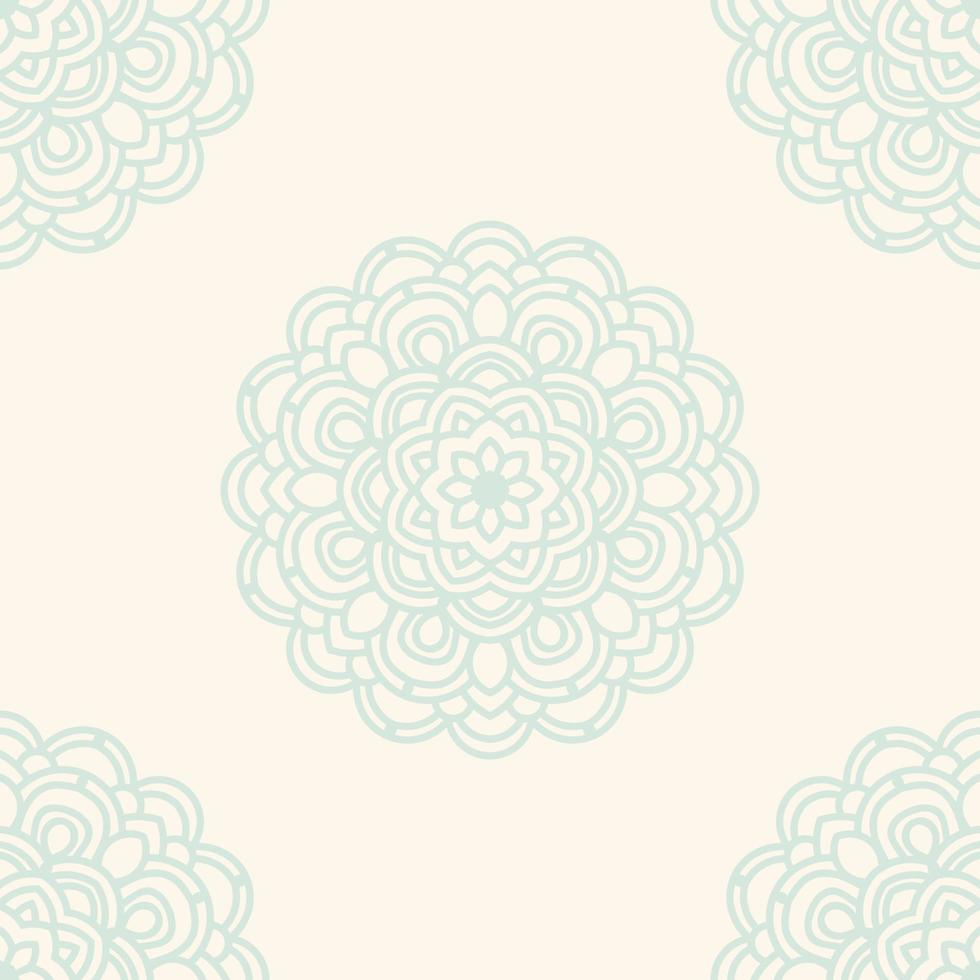 Fantasy seamless pattern with ornamental mandala. Abstract round doodle flower background. Floral geometric circle. vector
