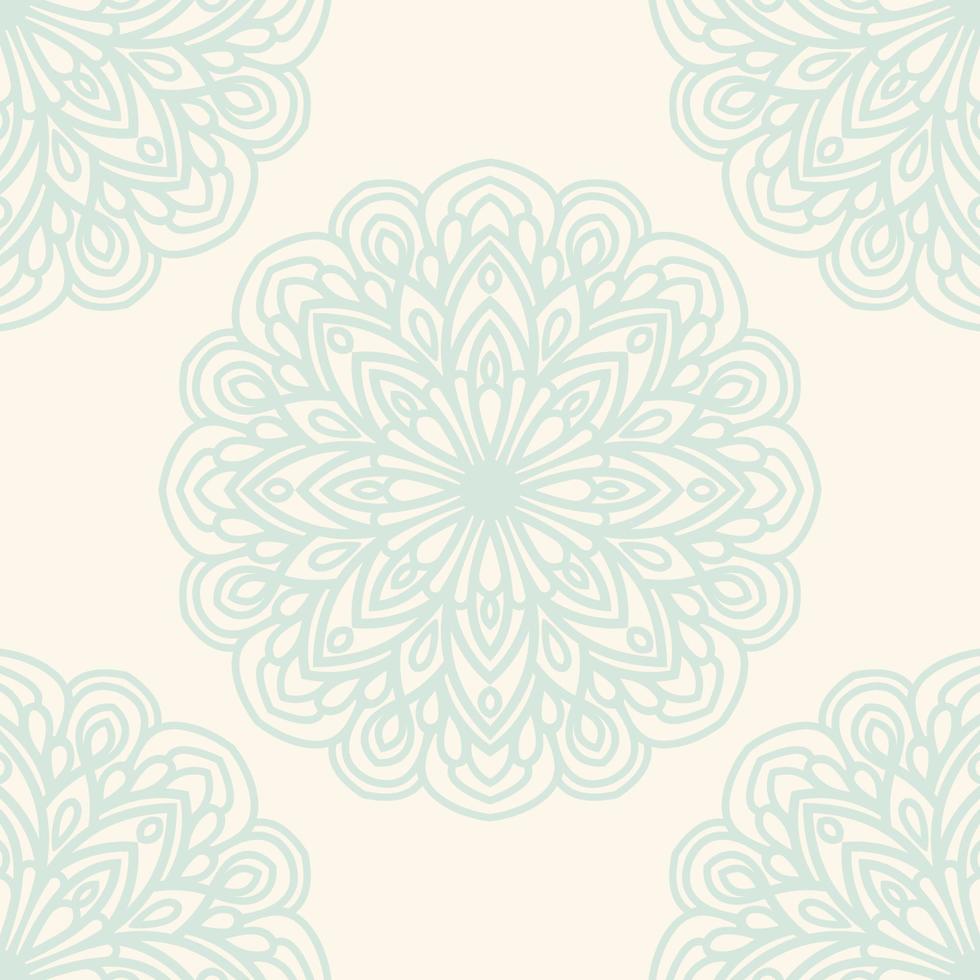 patrón sin costuras de fantasía con mandala ornamental. fondo de flor de garabato redondo abstracto. círculo geométrico floral. vector