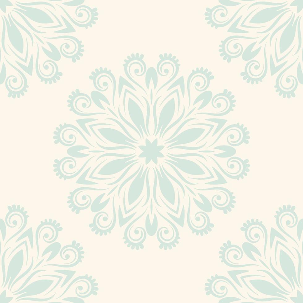 patrón sin costuras de fantasía con mandala ornamental. fondo de flor de garabato redondo abstracto. círculo geométrico floral. vector