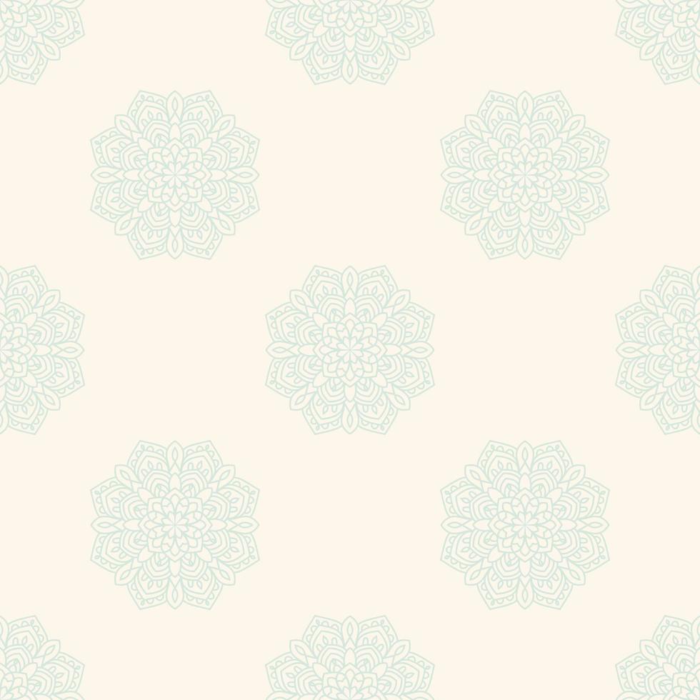 Fantasy seamless pattern with ornamental mandala. Abstract round doodle flower background. Floral geometric circle. vector
