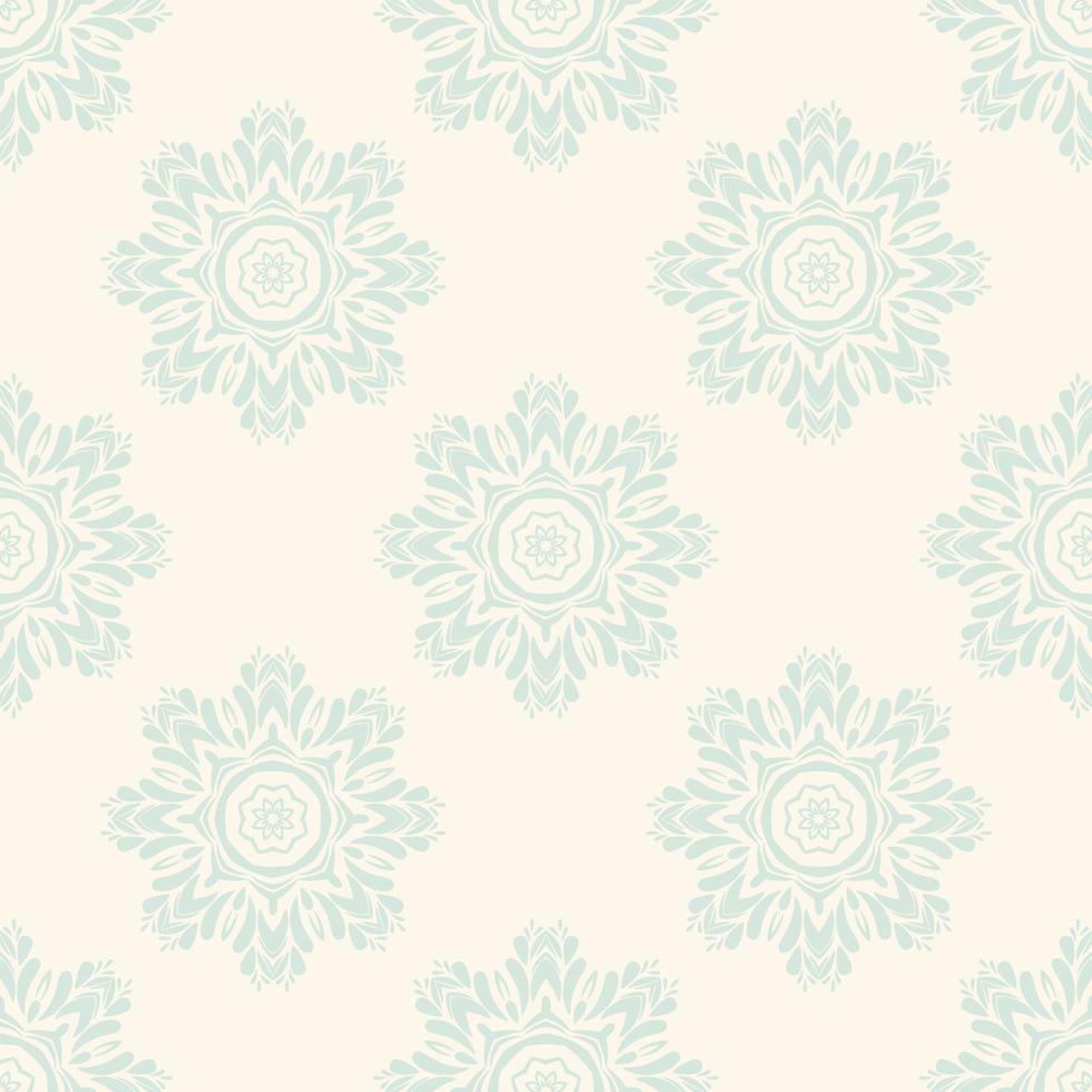 Fantasy seamless pattern with ornamental mandala. Abstract round doodle flower background. Floral geometric circle. vector