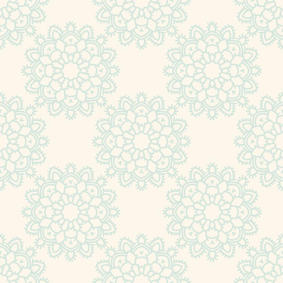Fantasy seamless pattern with ornamental mandala. Abstract round doodle flower background. Floral geometric circle. vector