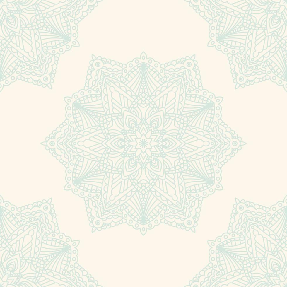 Fantasy seamless pattern with ornamental mandala. Abstract round doodle flower background. Floral geometric circle. vector