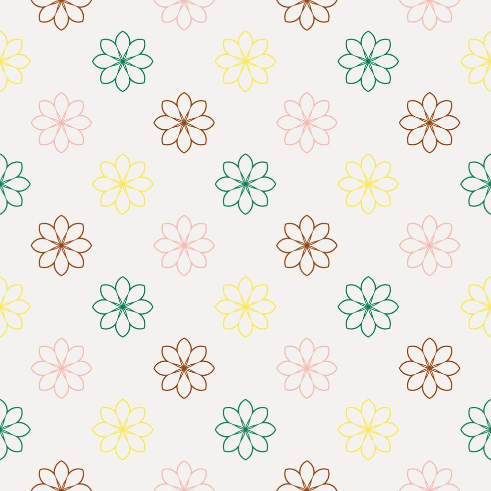 Abstract seamless pattern with mandala flower. Mosaic, tile, polka dot. Floral background. vector