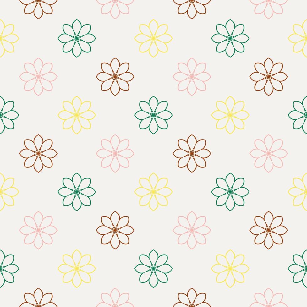 Abstract seamless pattern with mandala flower. Mosaic, tile, polka dot. Floral background. vector