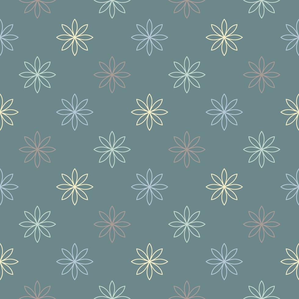 Abstract seamless pattern with mandala flower. Mosaic, tile, polka dot. Floral background. vector