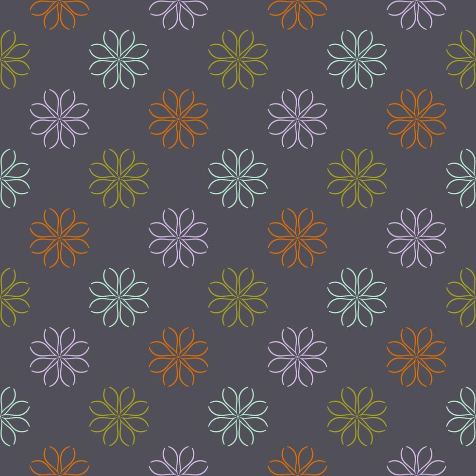 Abstract seamless pattern with mandala flower. Mosaic, tile, polka dot. Floral background. vector