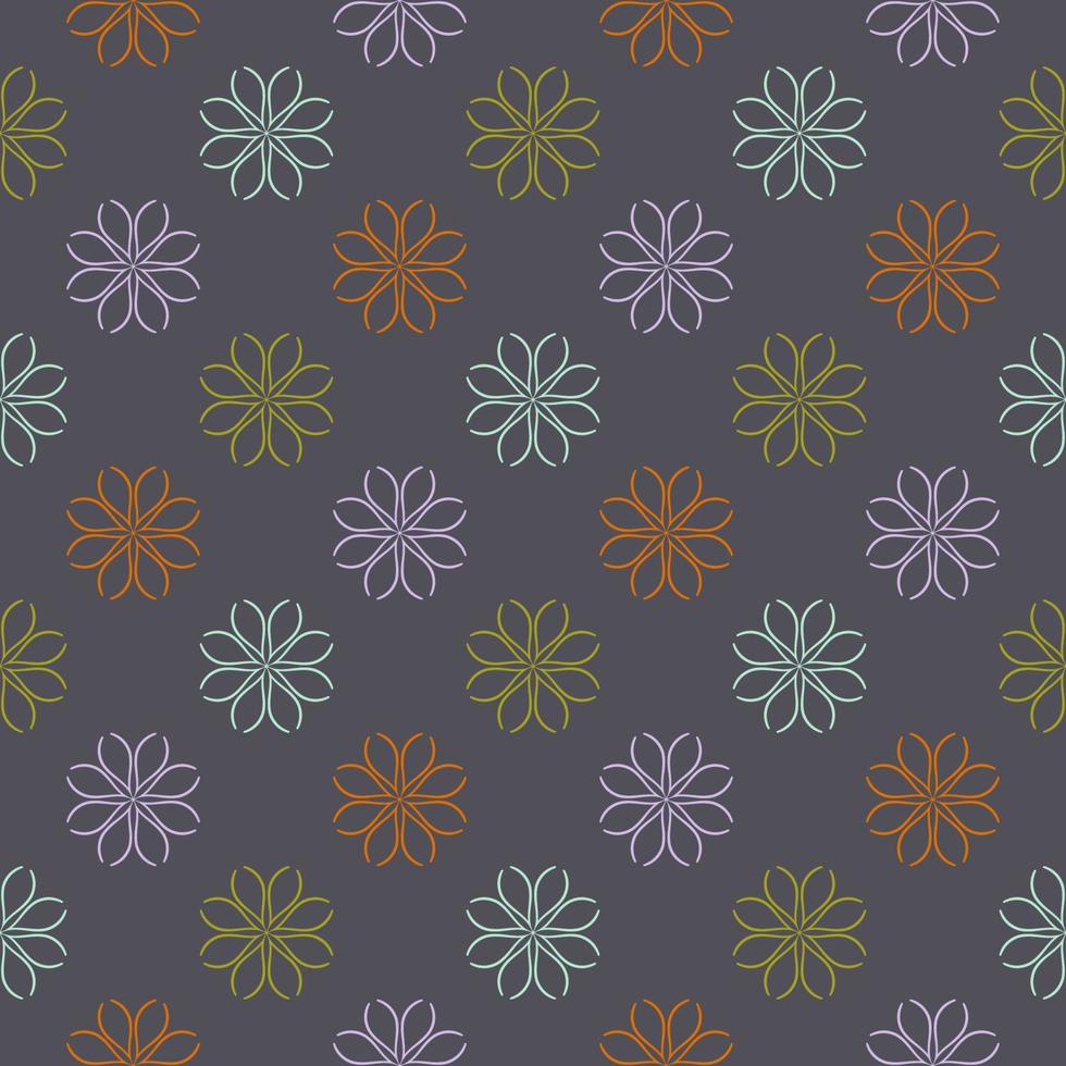 Abstract seamless pattern with mandala flower. Mosaic, tile, polka dot. Floral background. vector