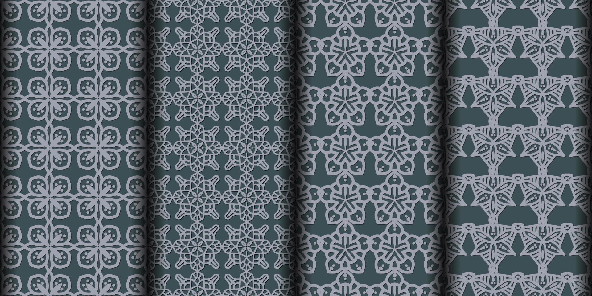 Volumetric decorative seamless pattern background vector