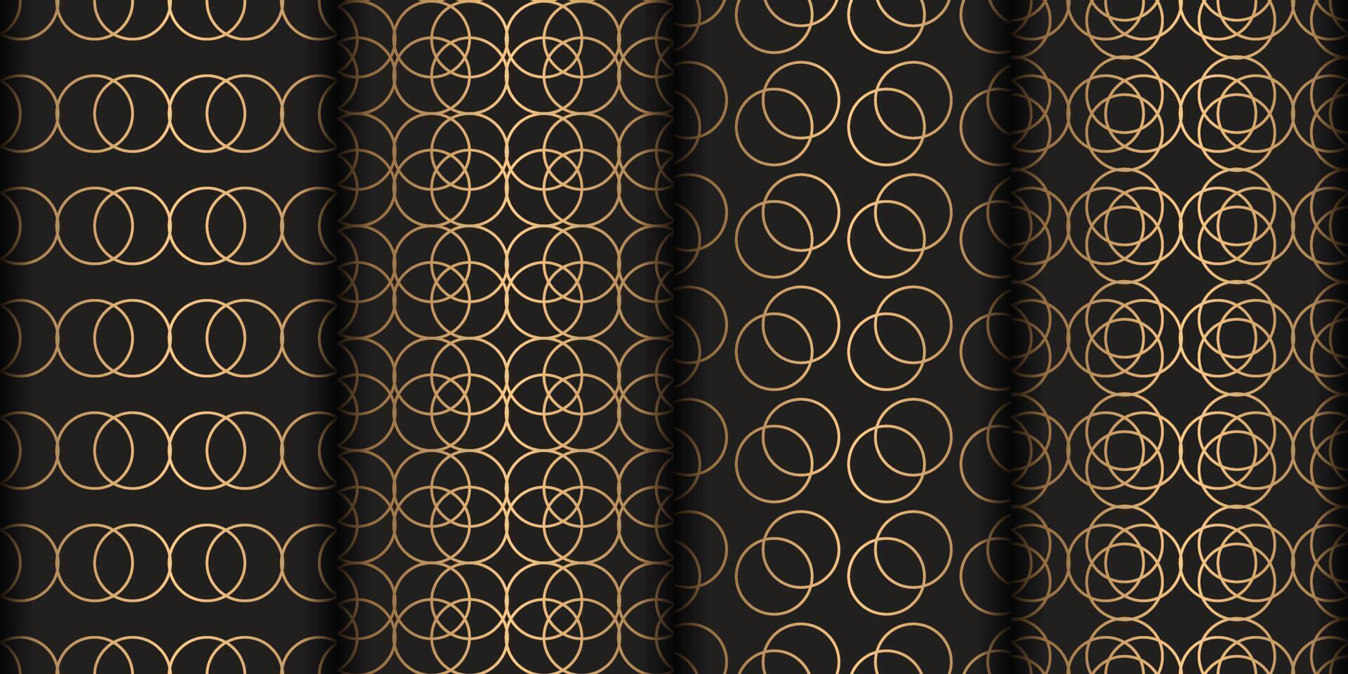 fondo de patrón transparente de oro negro geométrico vector