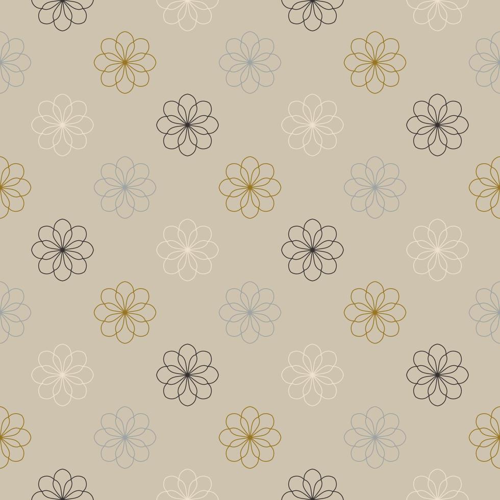 Abstract seamless pattern with mandala flower. Mosaic, tile, polka dot. Floral background. vector