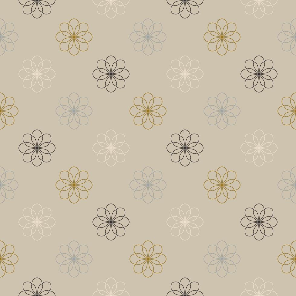 Abstract seamless pattern with mandala flower. Mosaic, tile, polka dot. Floral background. vector