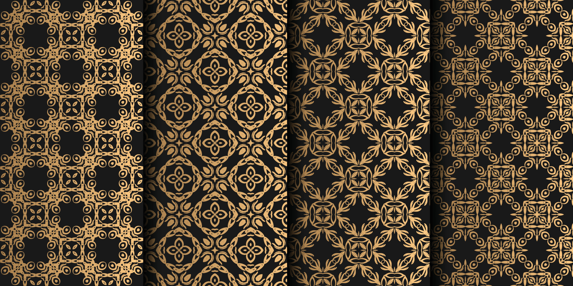 Ornamental black gold seamless pattern background 6127719 Vector Art at ...