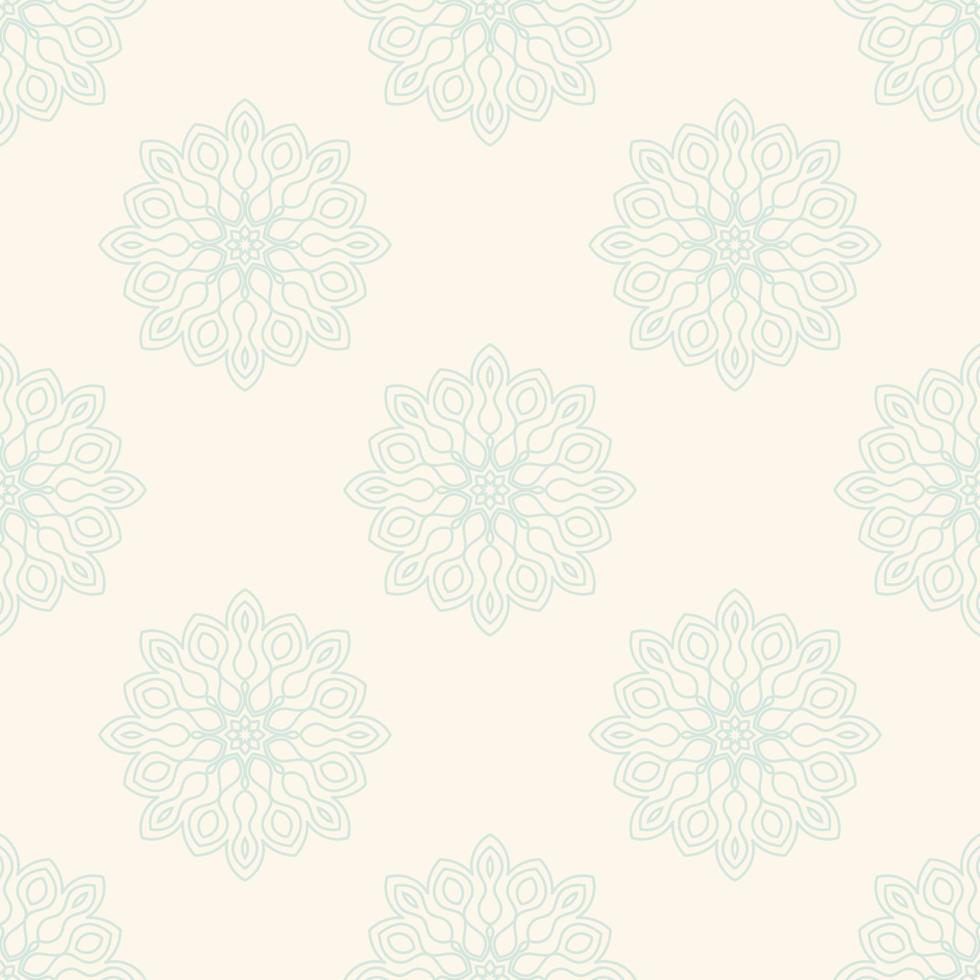 Fantasy seamless pattern with ornamental mandala. Abstract round doodle flower background. Floral geometric circle. vector
