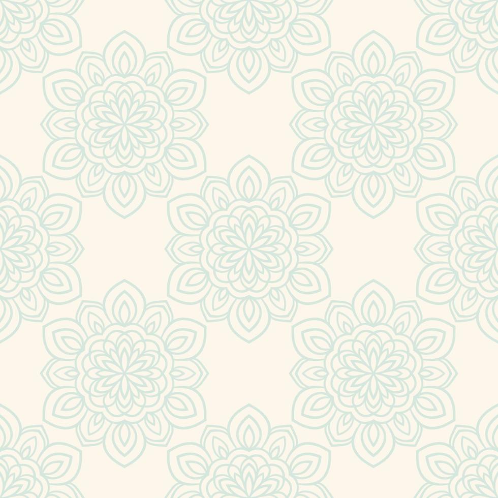 Fantasy seamless pattern with ornamental mandala. Abstract round doodle flower background. Floral geometric circle. vector
