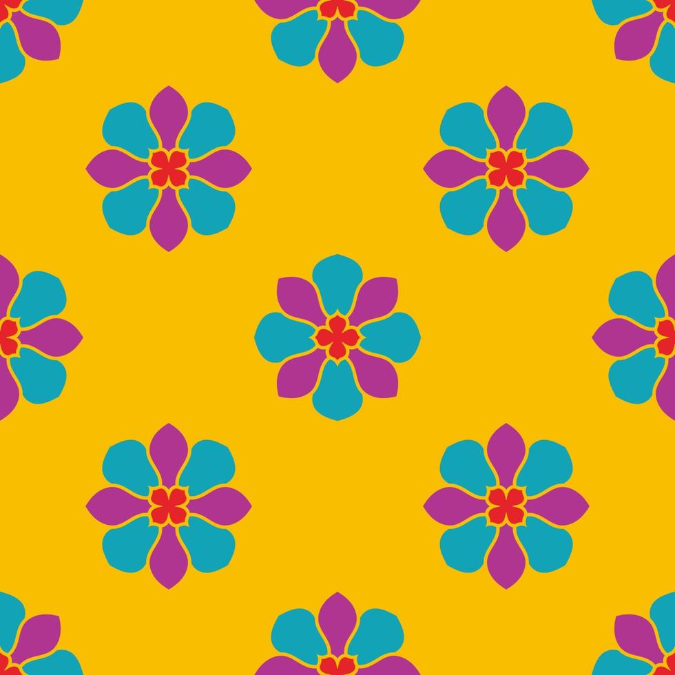 Abstract seamless pattern with mandala flower. Mosaic, tile, polka dot. Floral background. vector