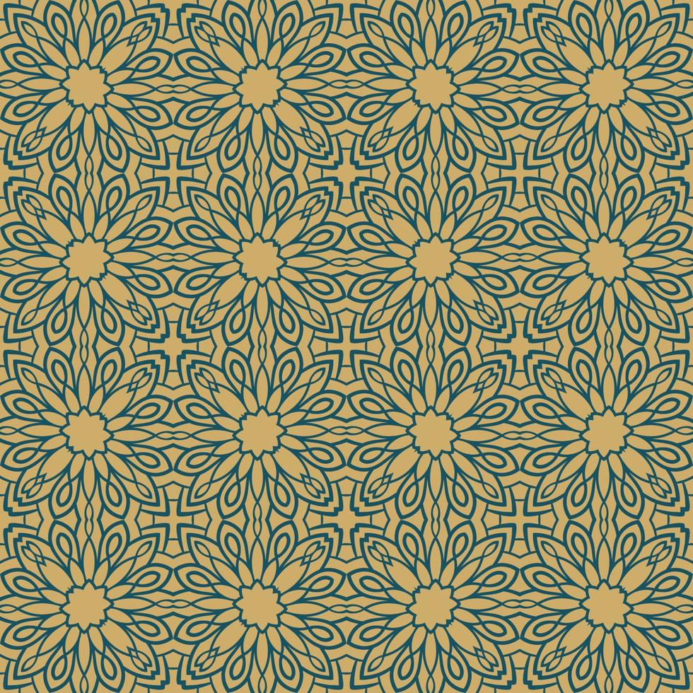 Abstract seamless pattern with mandala flower. Mosaic, tile. Floral background. vector