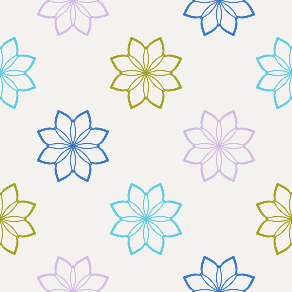 Abstract seamless pattern with mandala flower. Mosaic, tile, polka dot. Floral background. vector