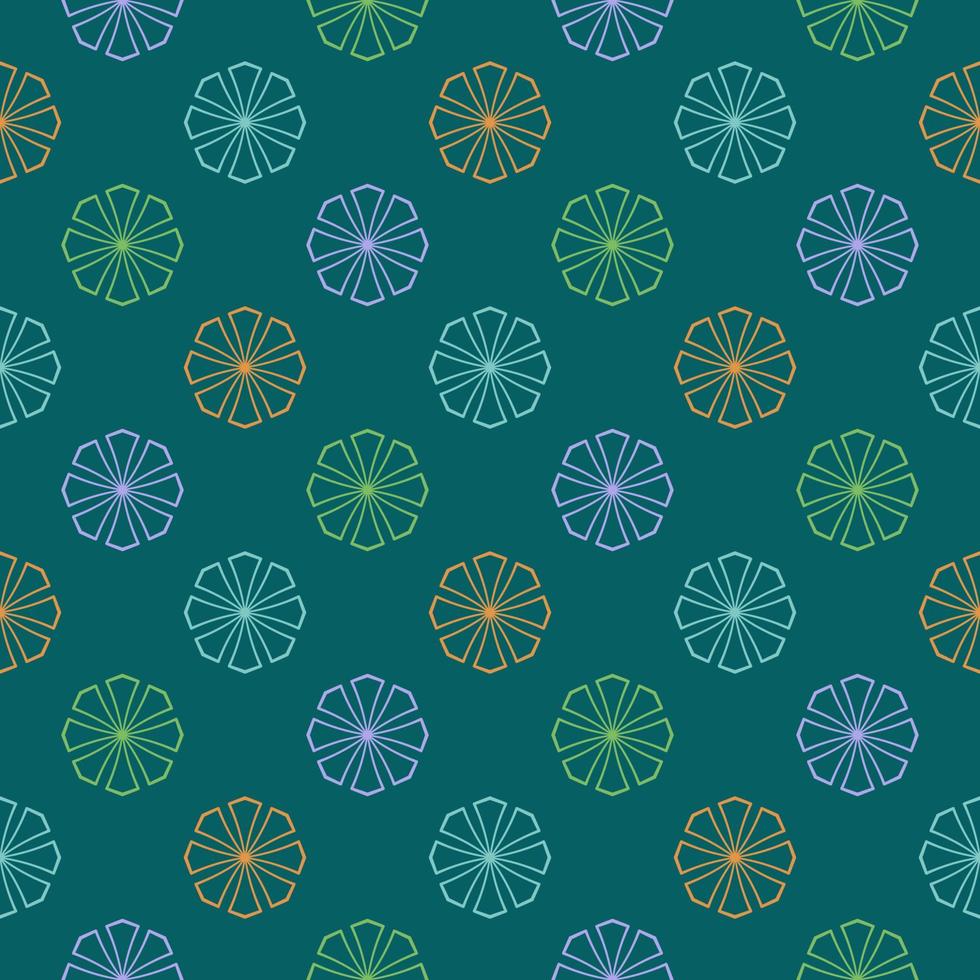 Abstract seamless pattern with mandala flower. Mosaic, tile, polka dot. Floral background. vector