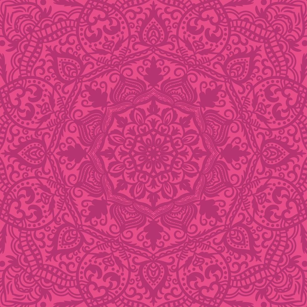 Abstract seamless pattern with mandala flower. Mosaic, tile, polka dot. Floral background. vector