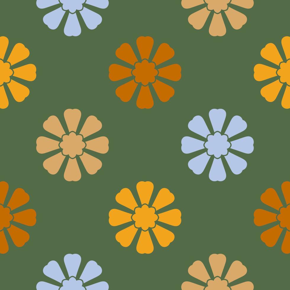 Abstract seamless pattern with mandala flower. Mosaic, tile, polka dot. Floral background. vector
