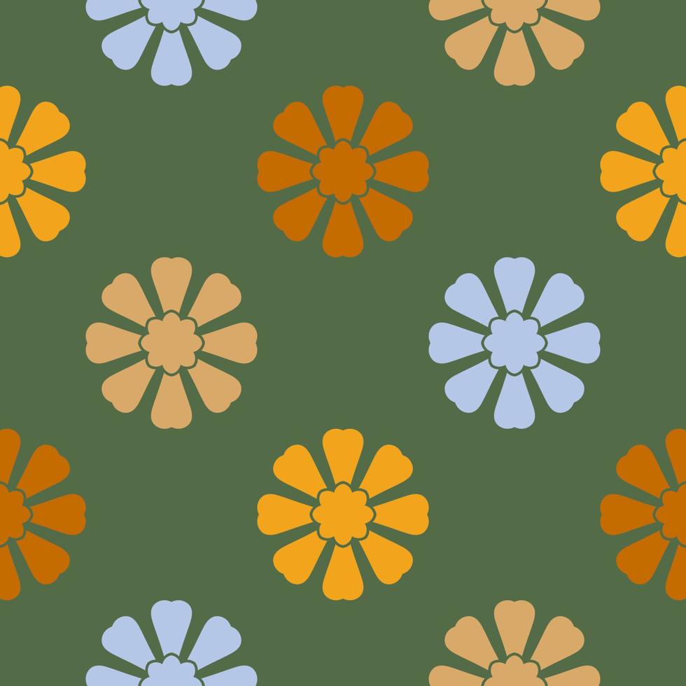 Resumen de patrones sin fisuras con flor de mandala. mosaico, azulejo, lunares. fondo floral. vector