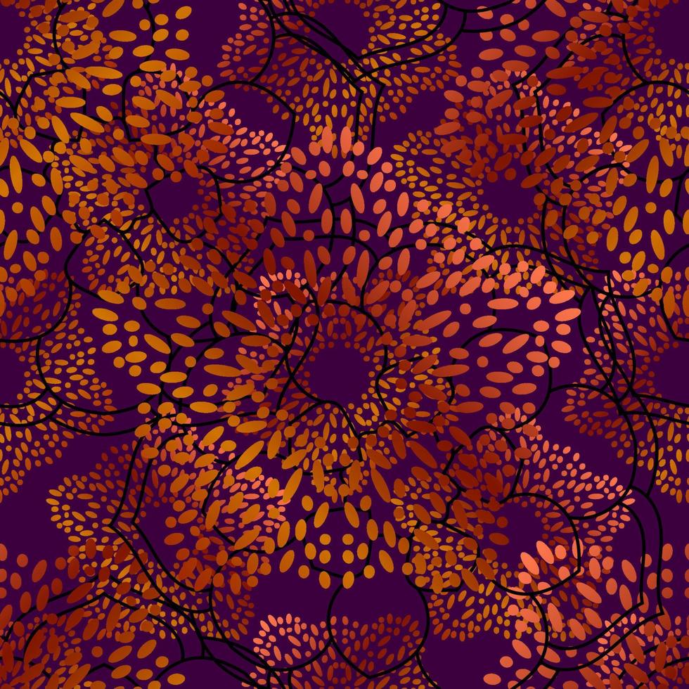 Abstract seamless pattern with mandala flower. Mosaic, tile. Floral background. vector