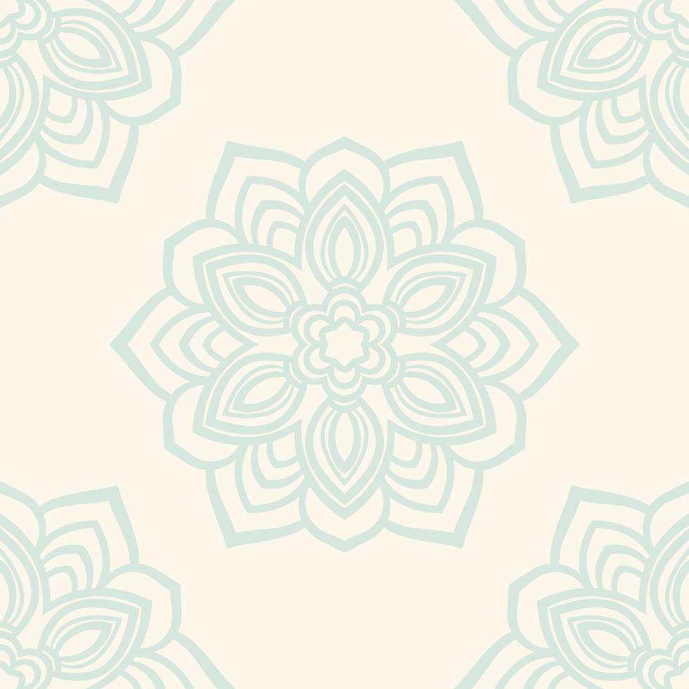 Fantasy seamless pattern with ornamental mandala. Abstract round doodle flower background. Floral geometric circle. vector