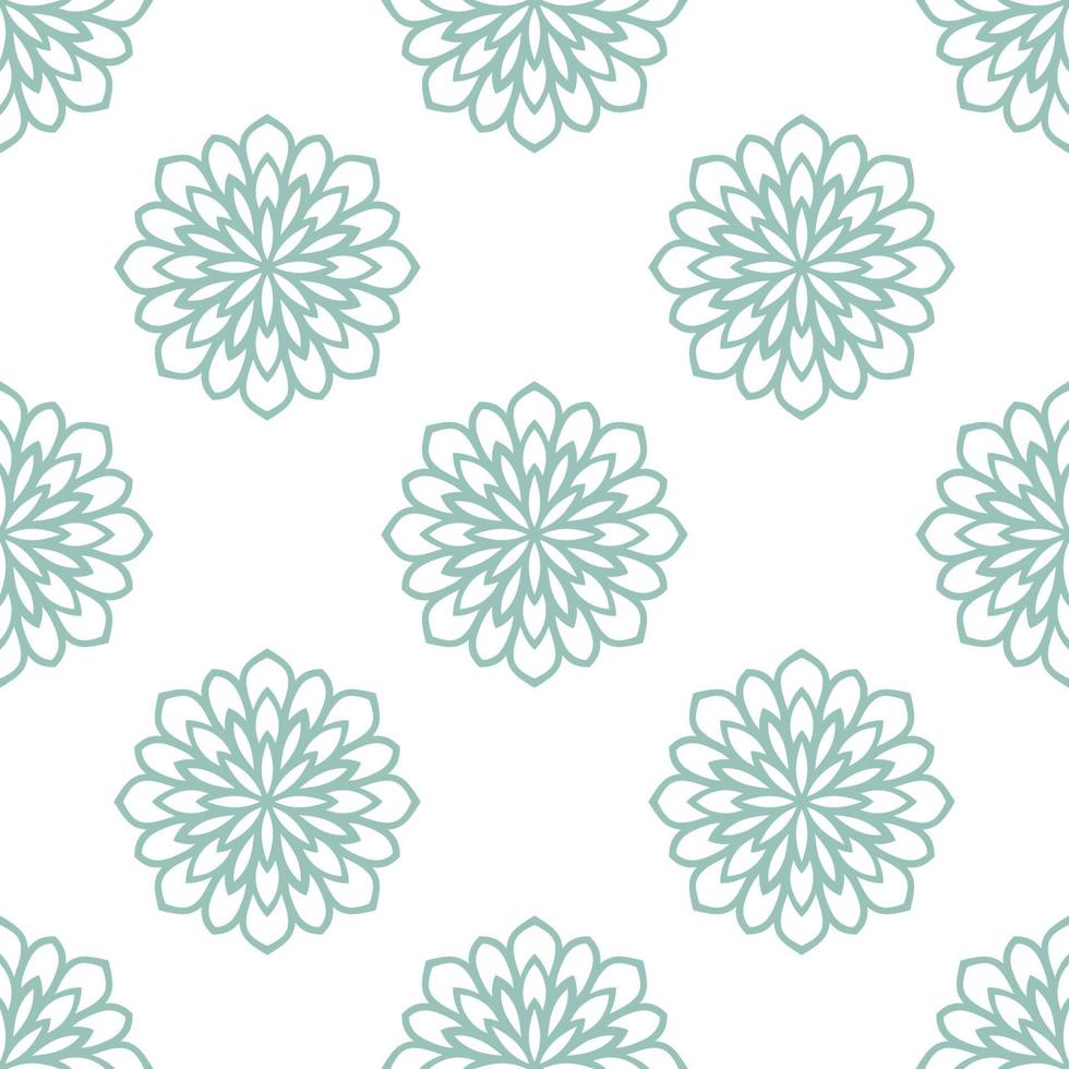 Fantasy seamless pattern with ornamental mandala. Abstract round doodle flower background. Floral geometric circle. vector