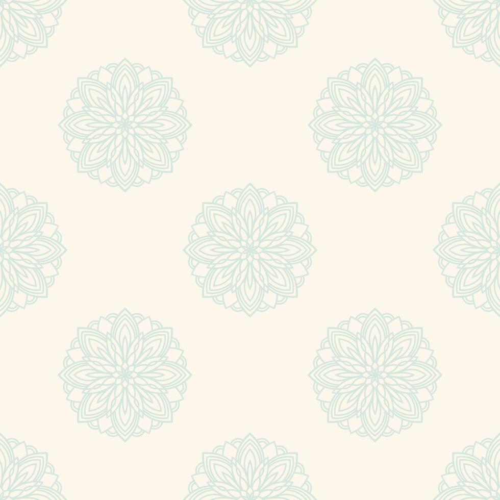 Fantasy seamless pattern with ornamental mandala. Abstract round doodle flower background. Floral geometric circle. vector